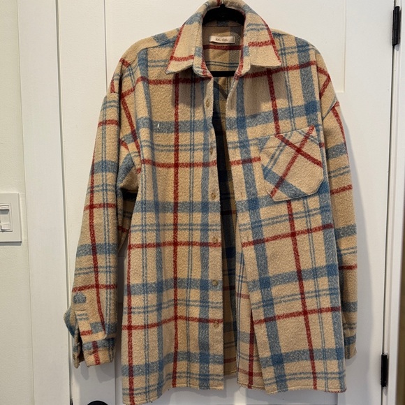 ĶKU KKU Other - Cozy Plaid flannel Shirt - blurred and beige